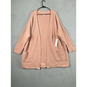 Good Threads Cardigan Womens XXL Orange Peach Long Pockets Wool Blend